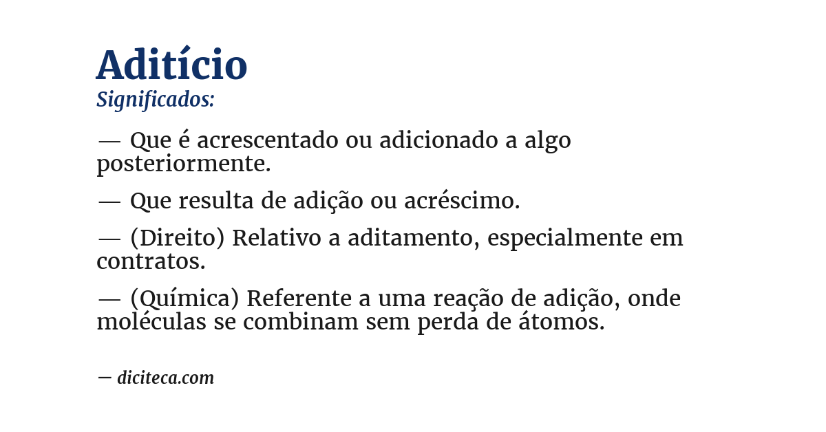 Significado de aditício