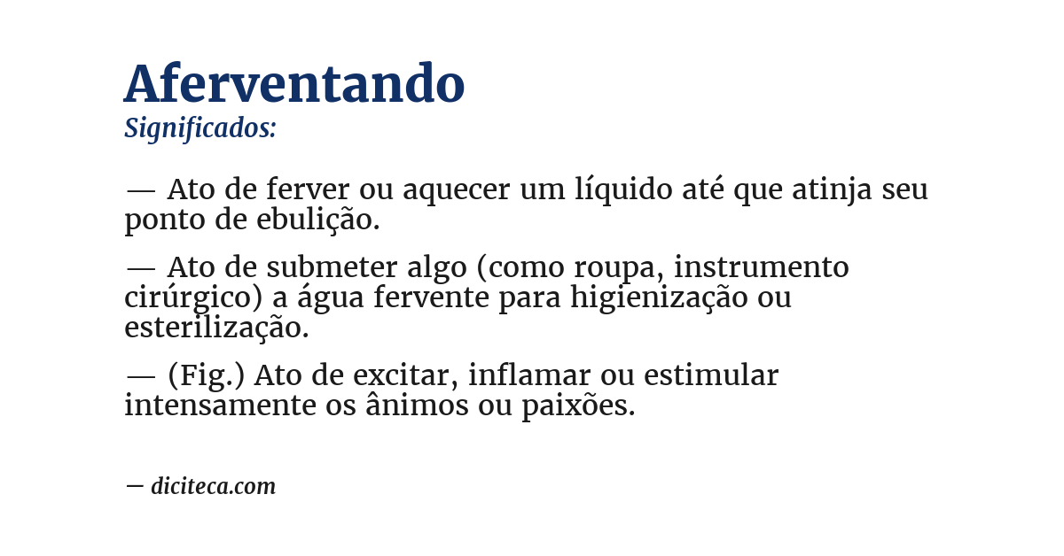 Significado de aferventando