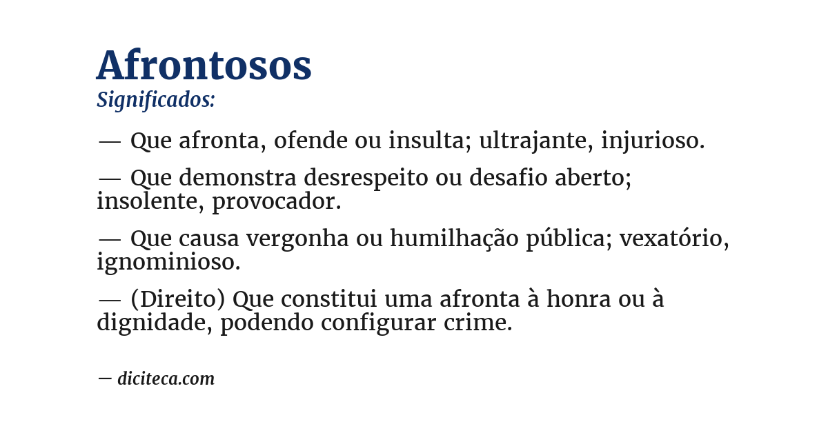 Significado de afrontosos
