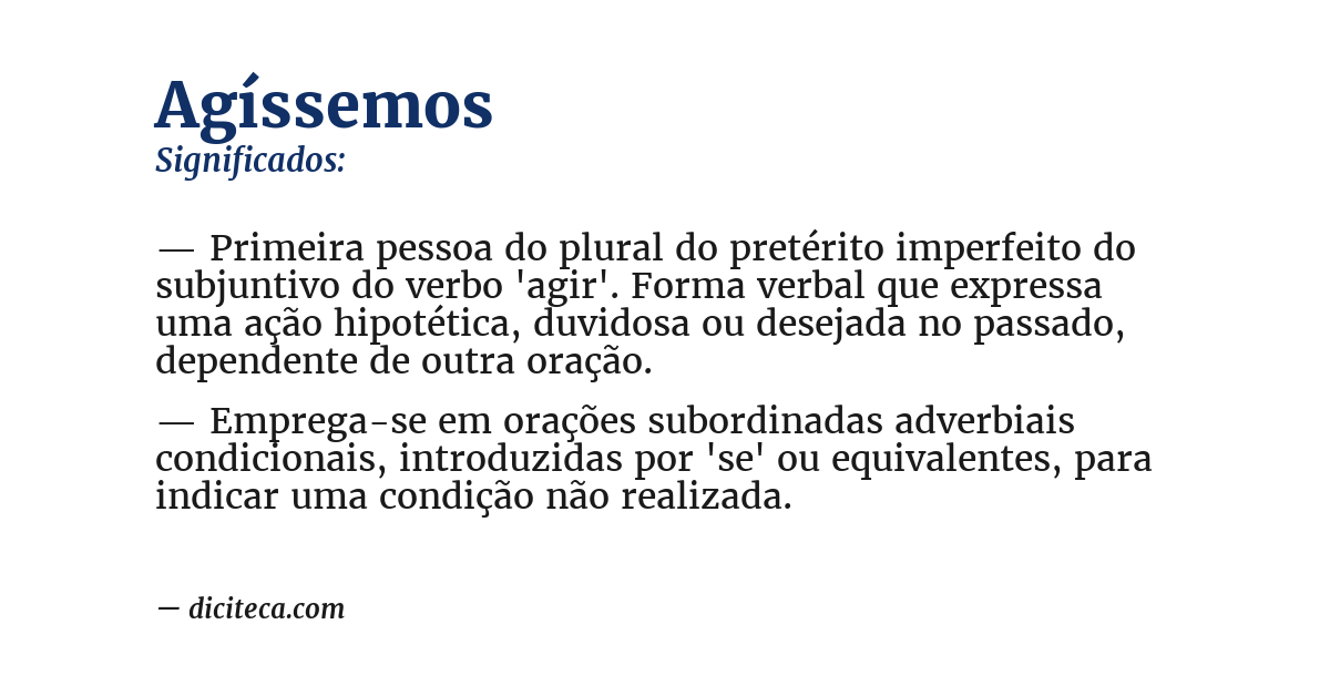 Significado de agíssemos