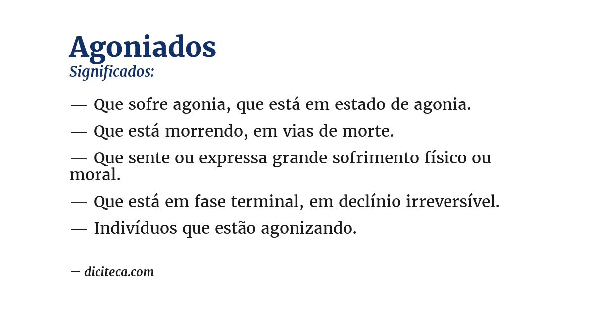 Significado de agoniados