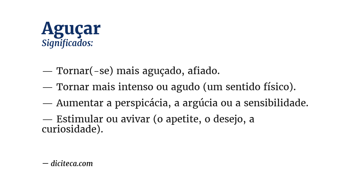 Significado de aguçar