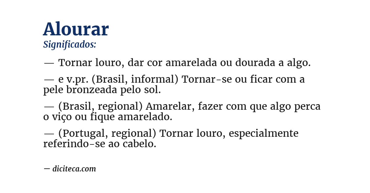 Significado de alourar