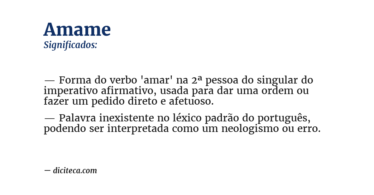 Significado de amame