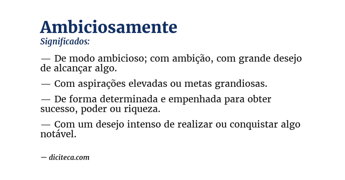 Significado de ambiciosamente