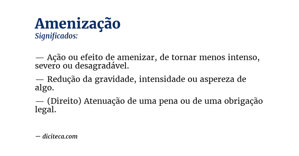 Significado de amenização
