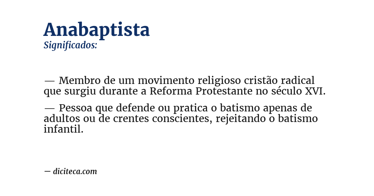 Significado de anabaptista