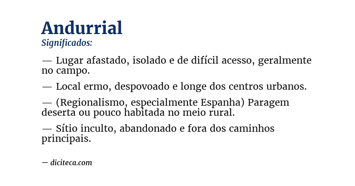 Significado de andurrial