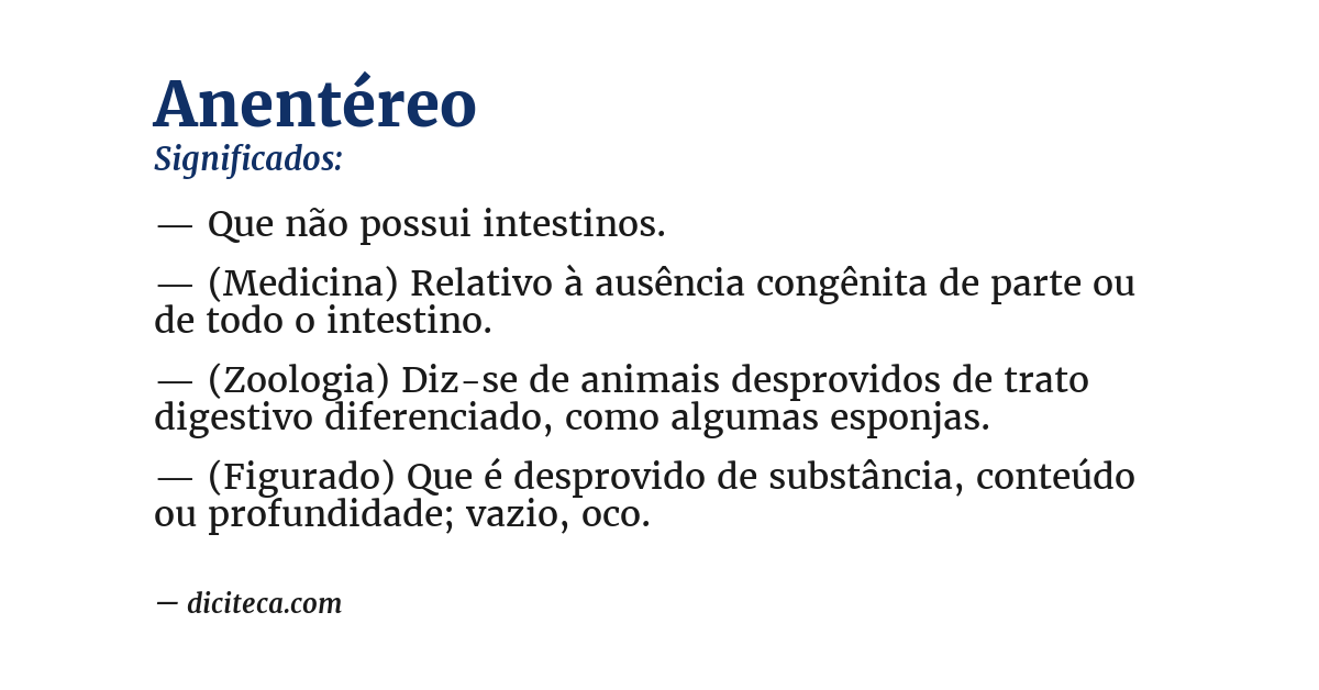 Significado de anentéreo