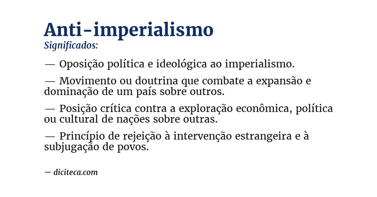 Significado de anti-imperialismo