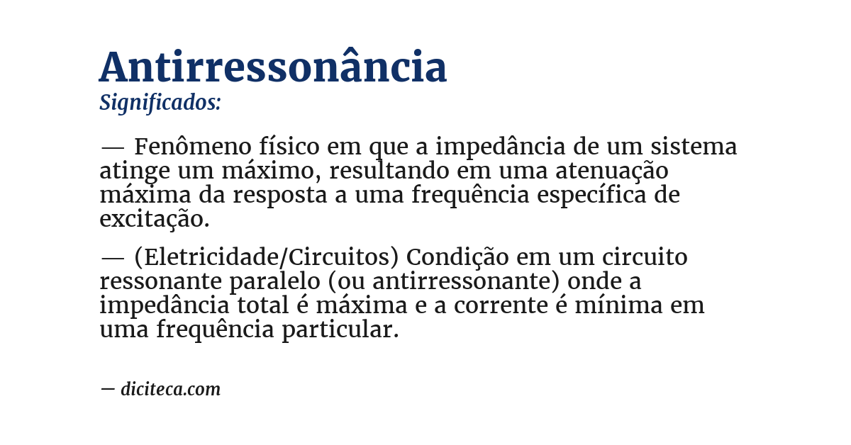 Significado de antirressonância