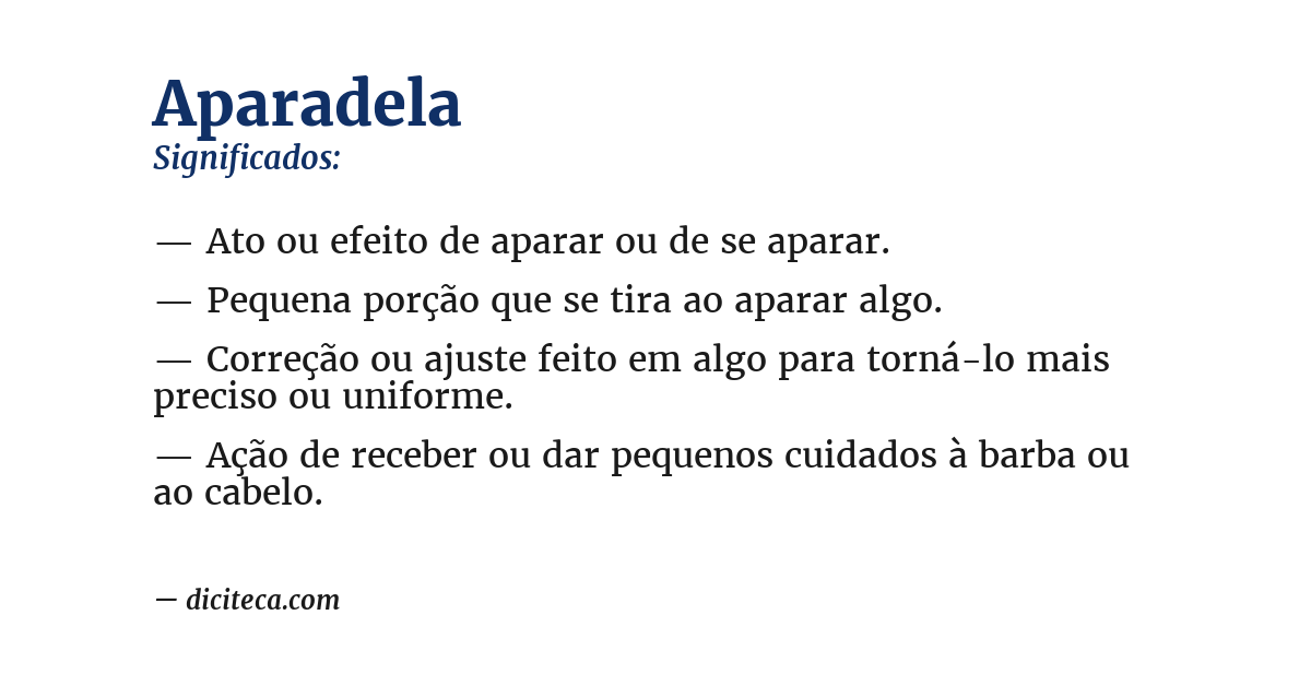 Significado de aparadela