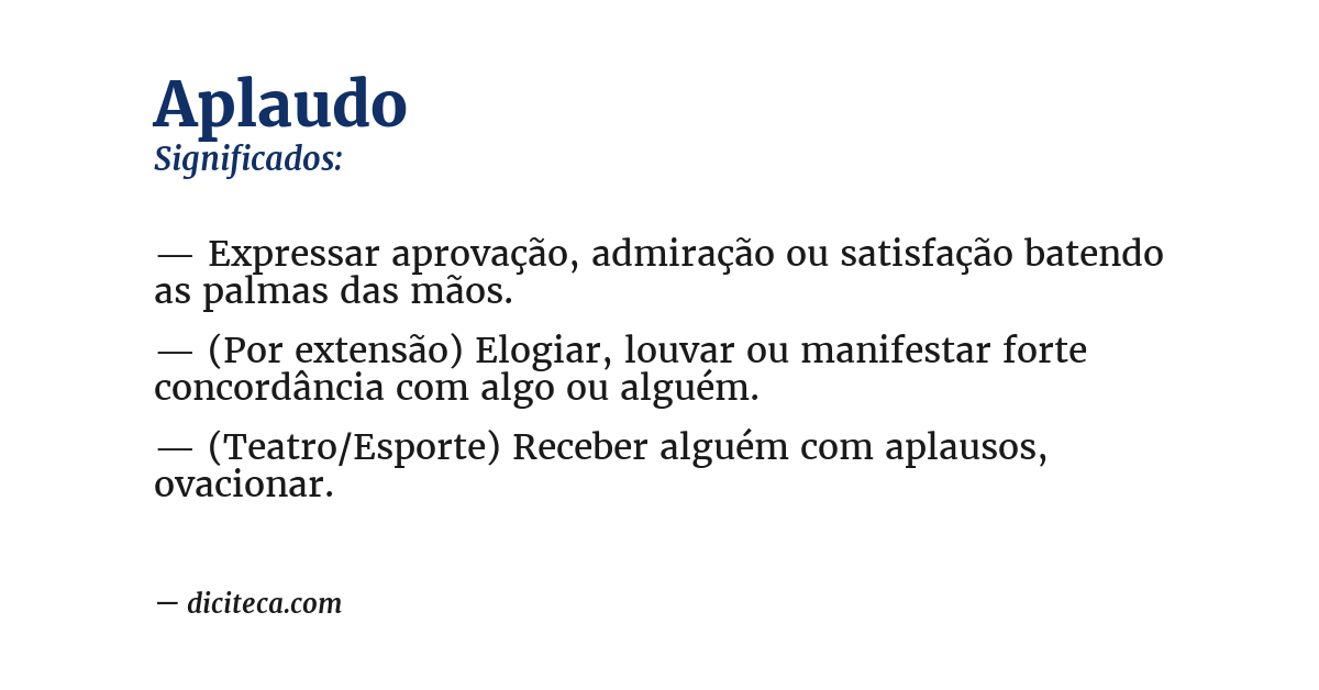 Significado de aplaudo