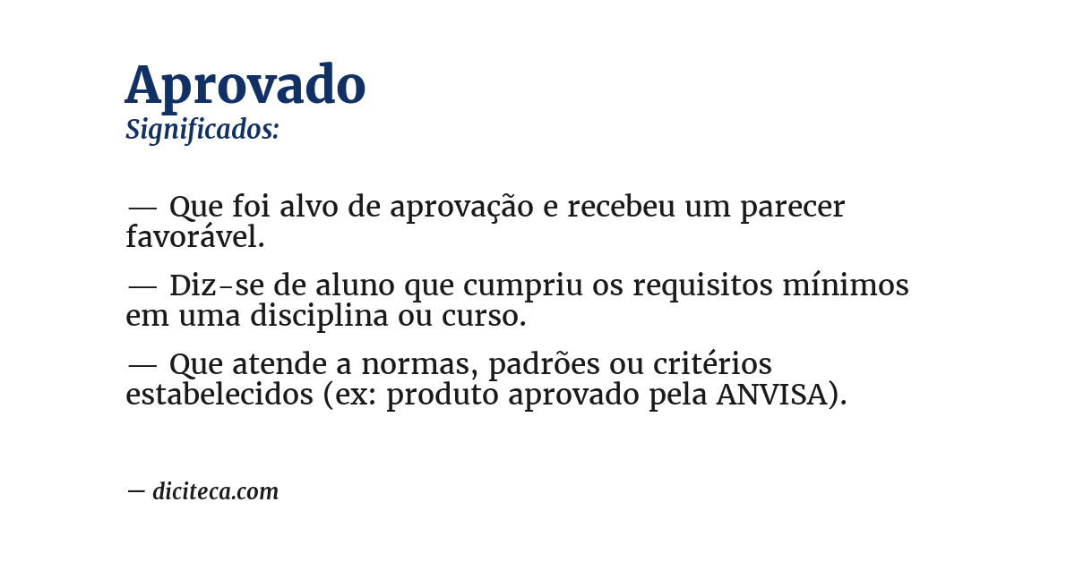 Significado de aprovado