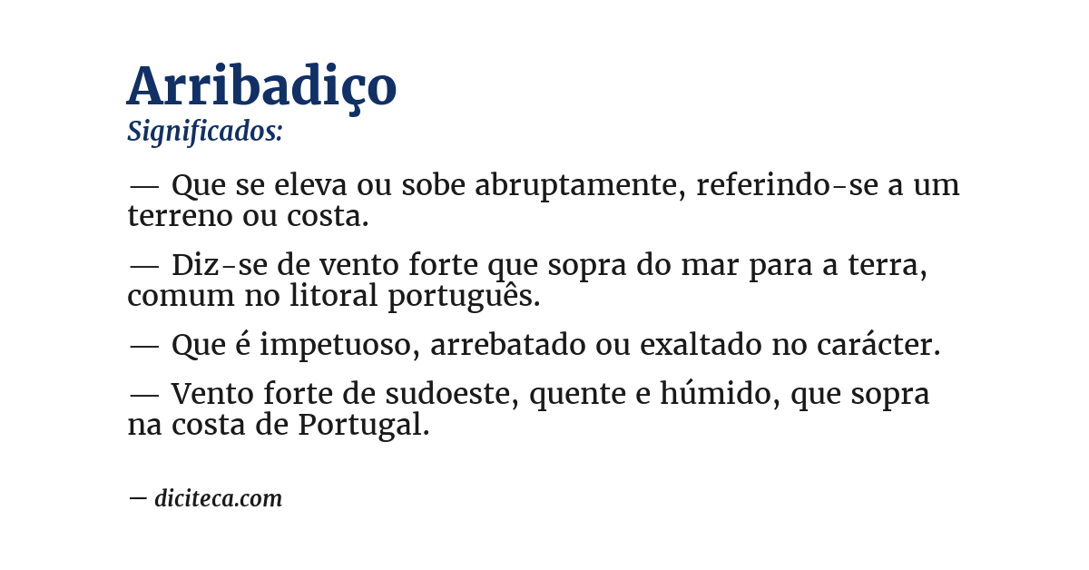 Significado de arribadiço