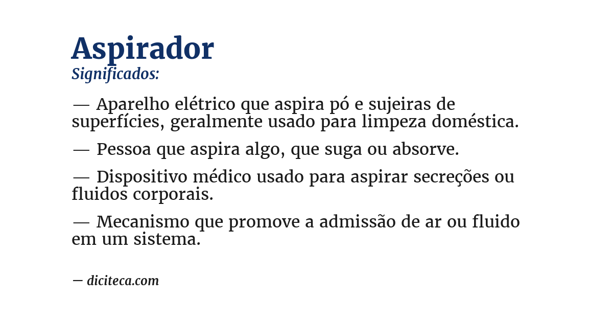 Significado de aspirador