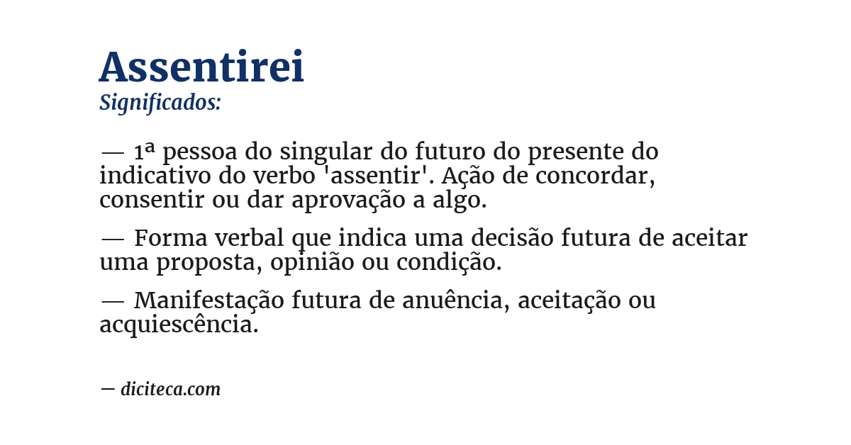 Significado de assentirei
