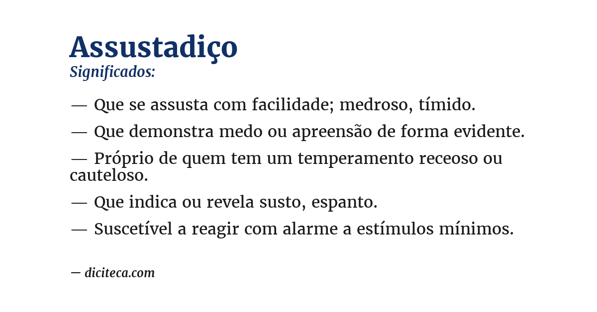 Significado de assustadiço