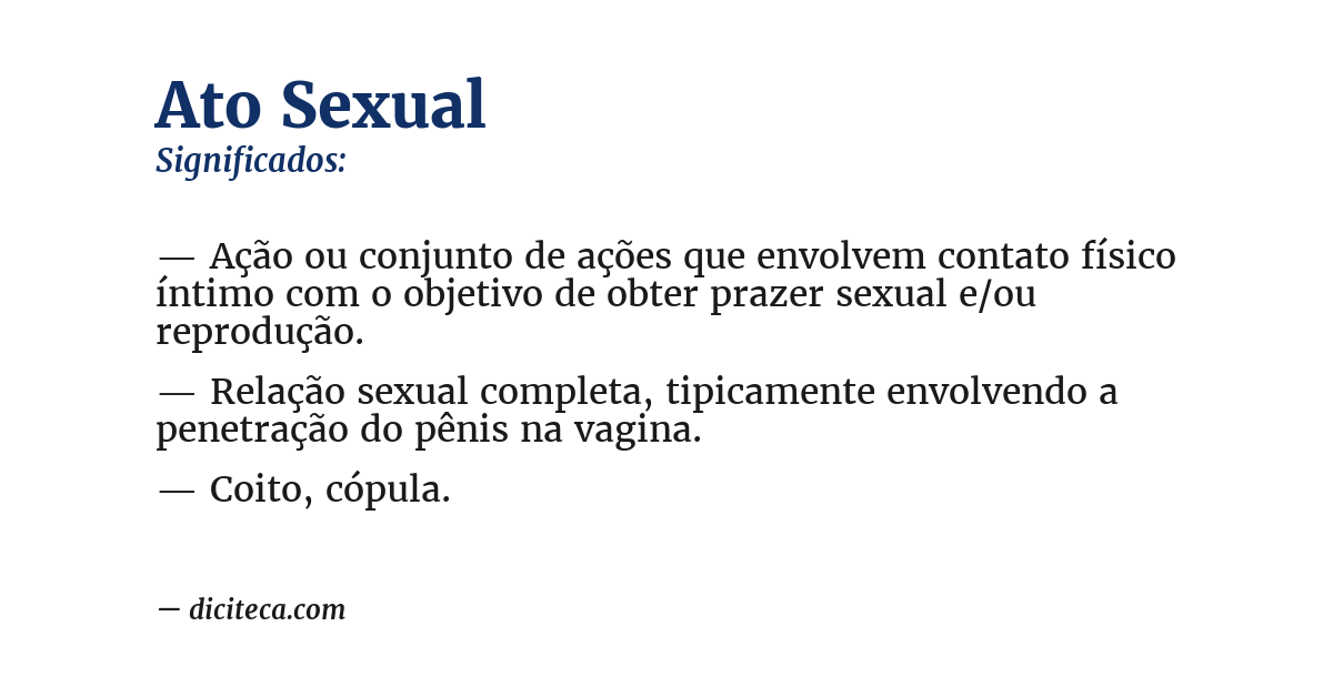 Significado de ato sexual