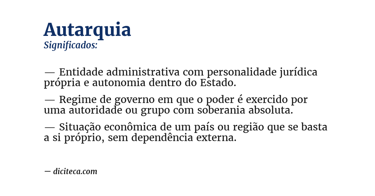 Significado de autarquia