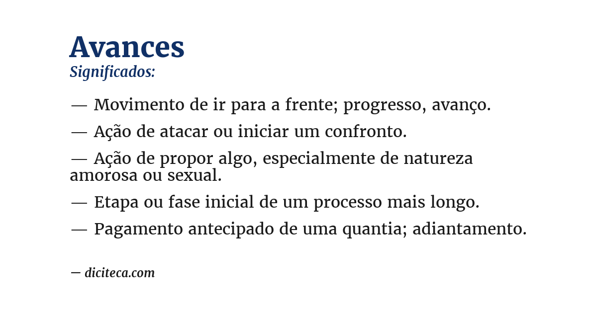 Significado de avances