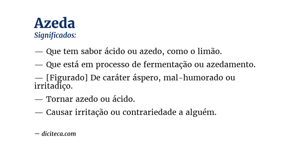 Significado de azeda