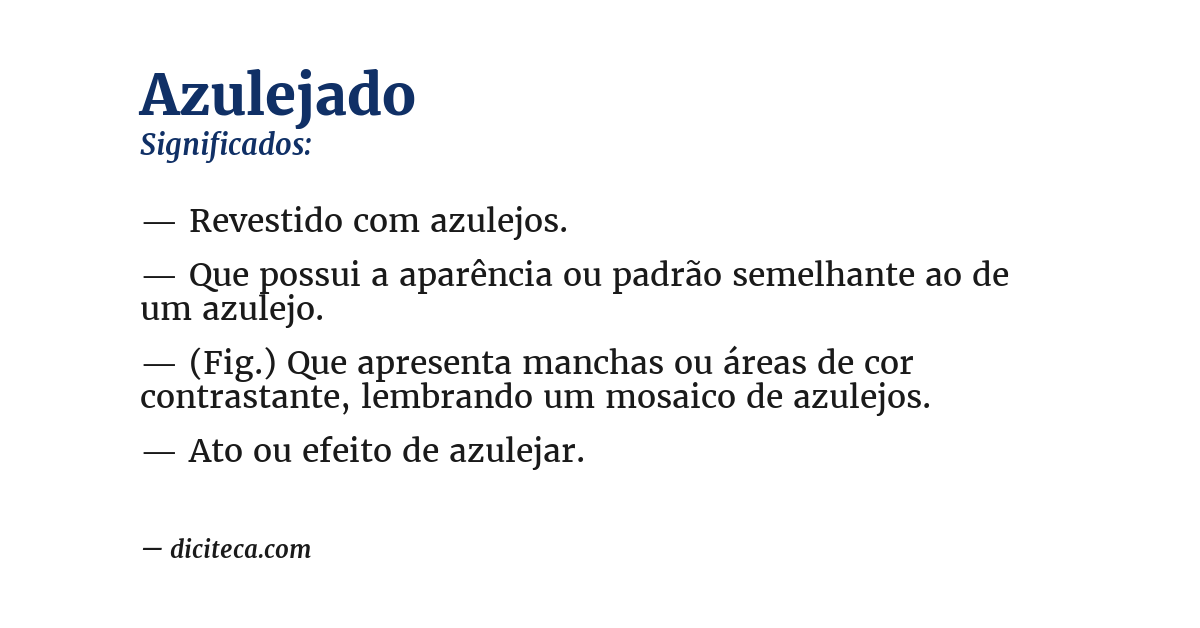 Significado de azulejado