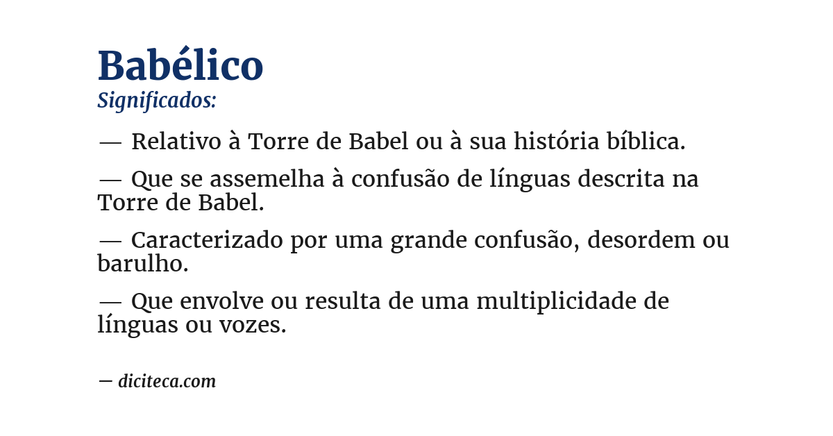 Significado de babélico