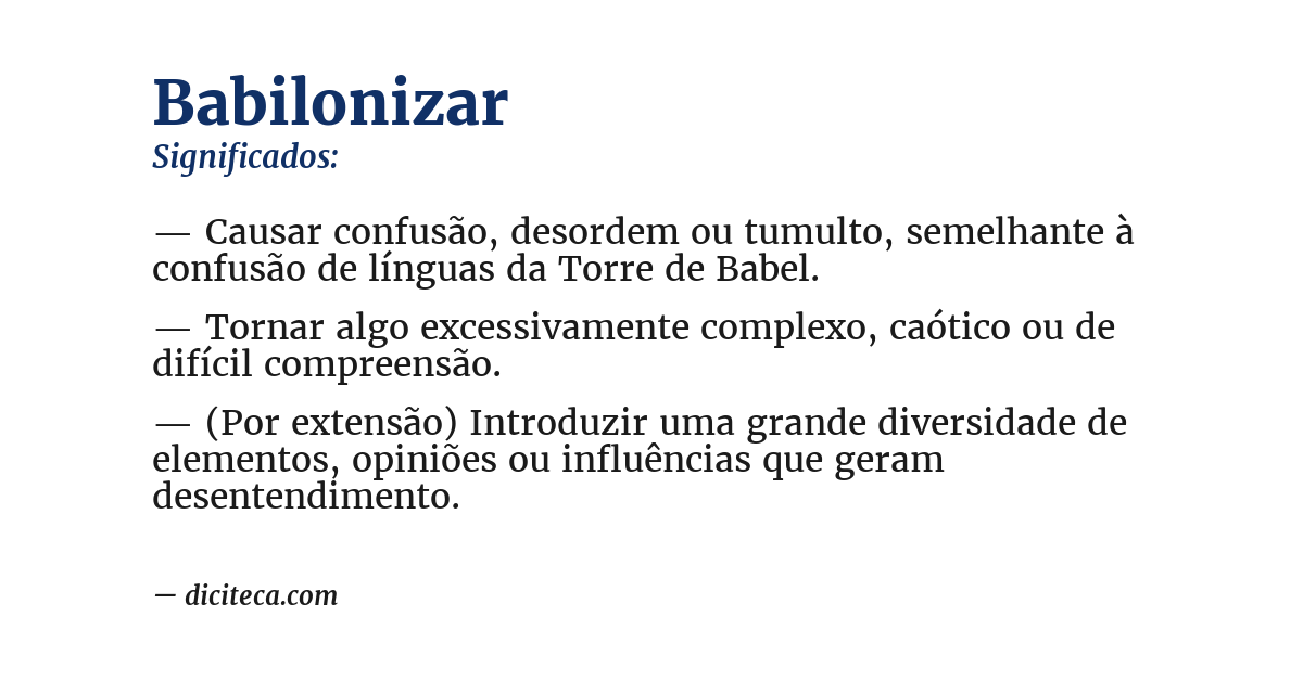 Significado de babilonizar