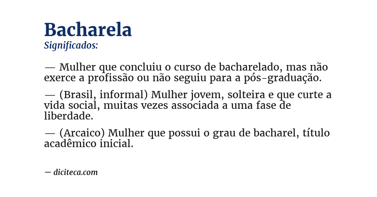 Significado de bacharela