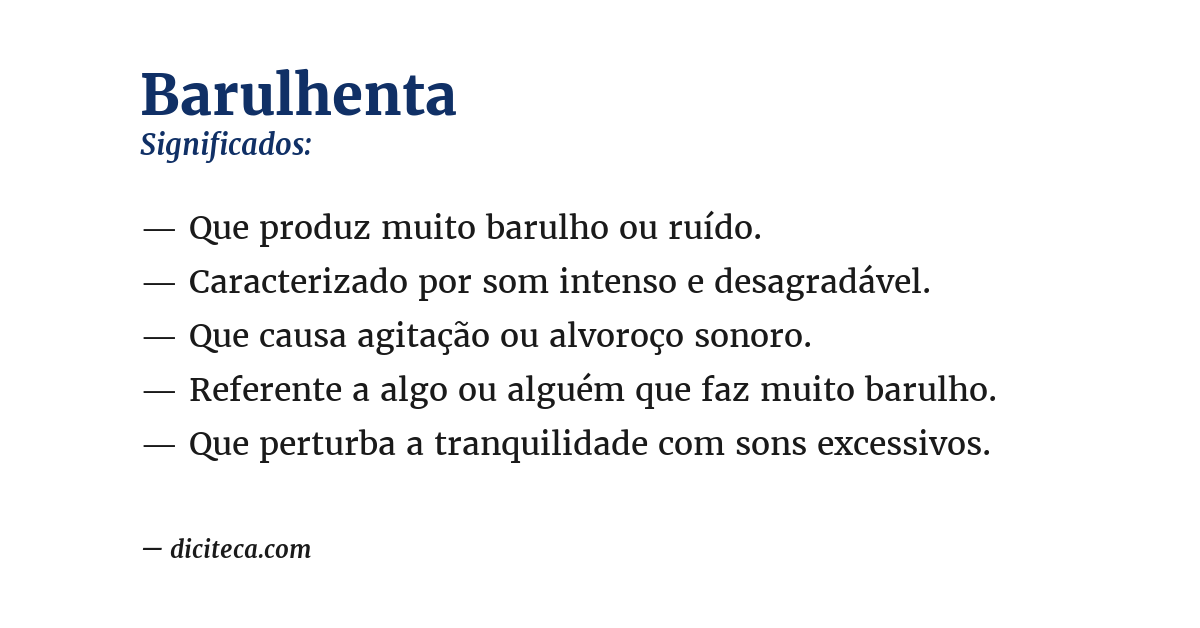 Significado de barulhenta
