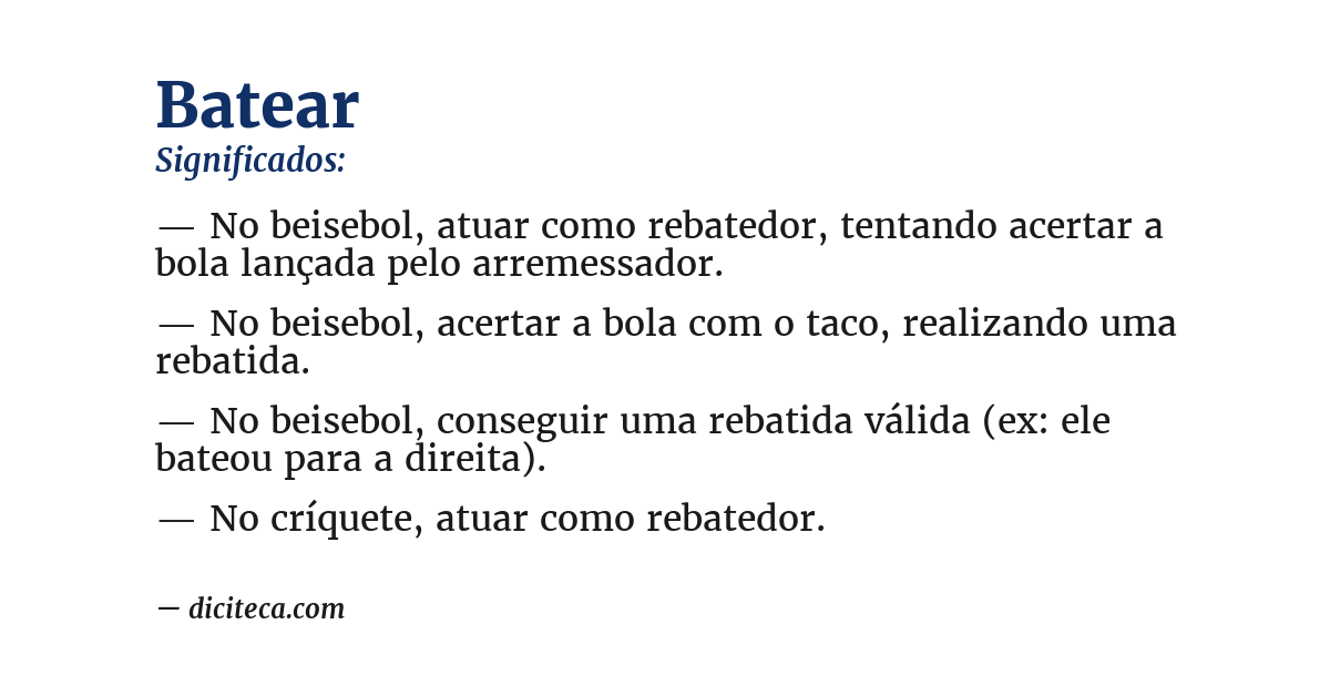 Significado de batear