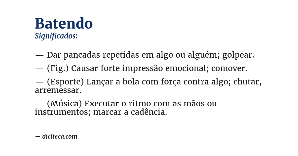 Significado de batendo