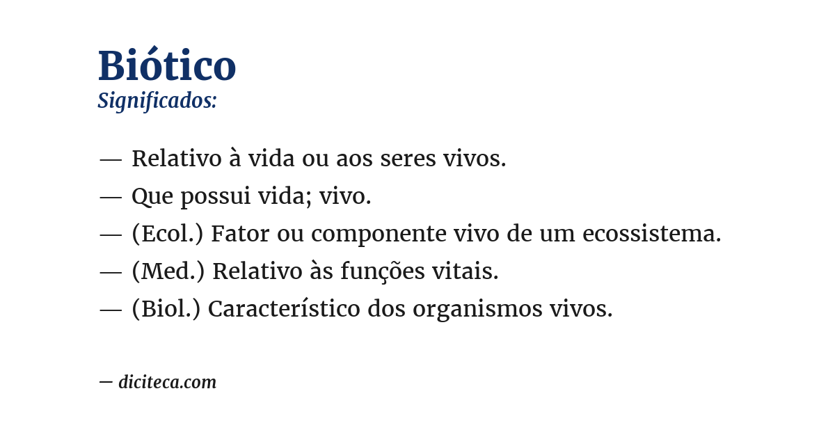 Significado de biótico
