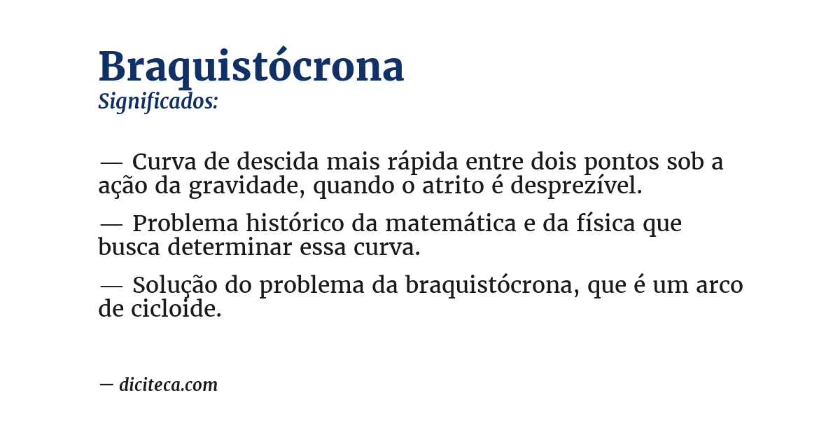 Significado de braquistócrona
