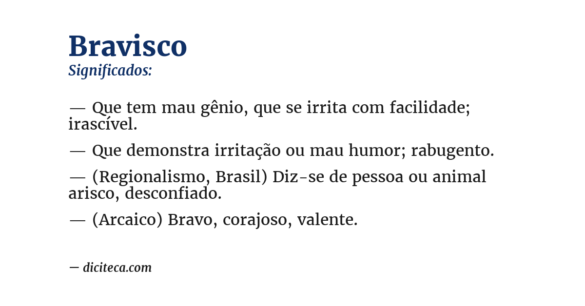 Significado de bravisco