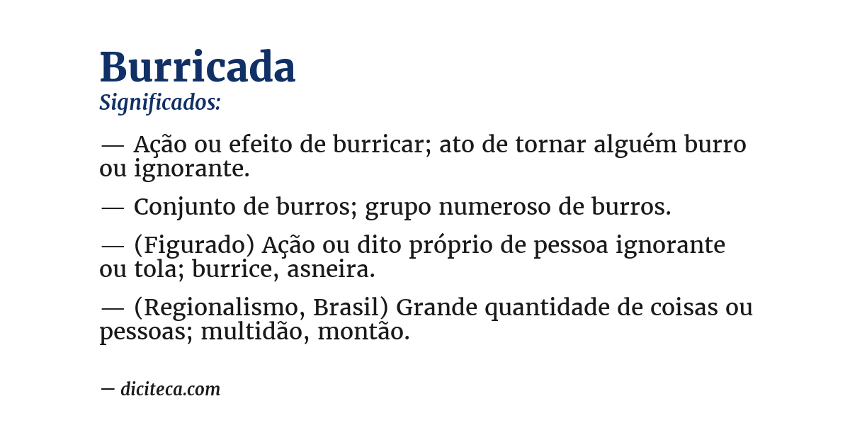 Significado de burricada