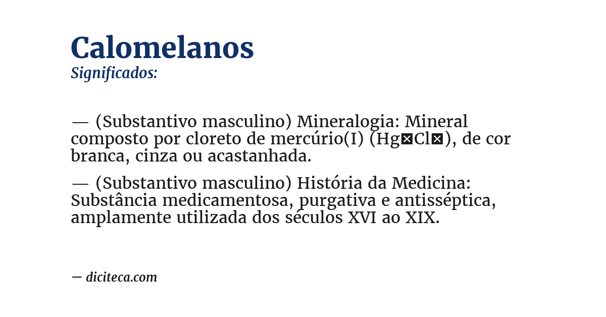 Significado de calomelanos