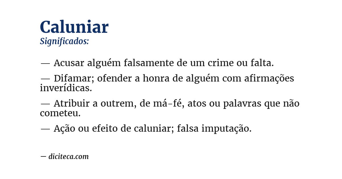 Significado de caluniar