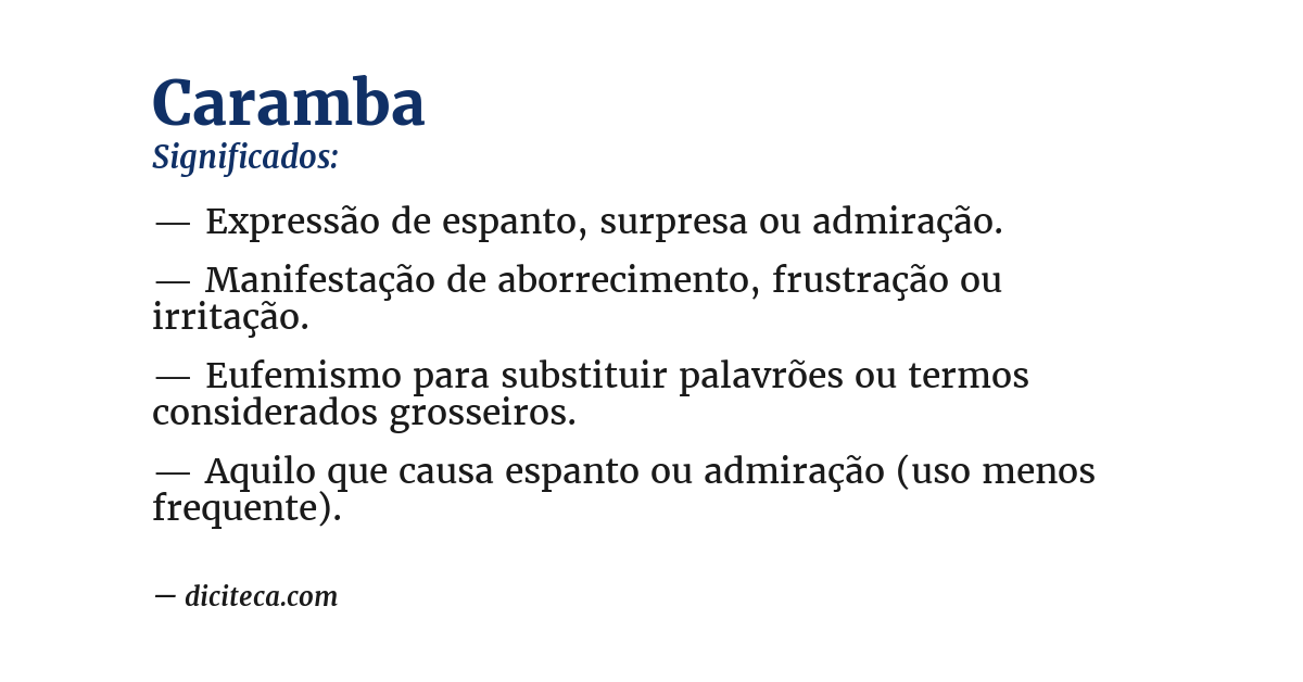 Significado de caramba