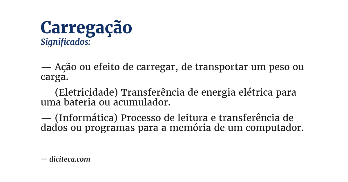 Significado de carregação