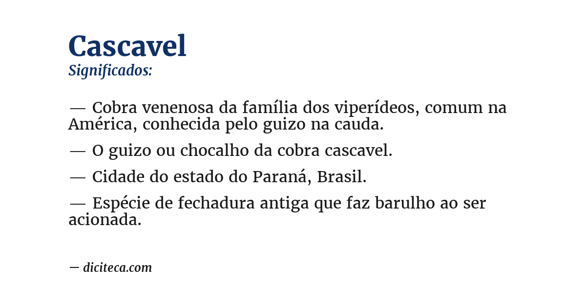 Significado de cascavel