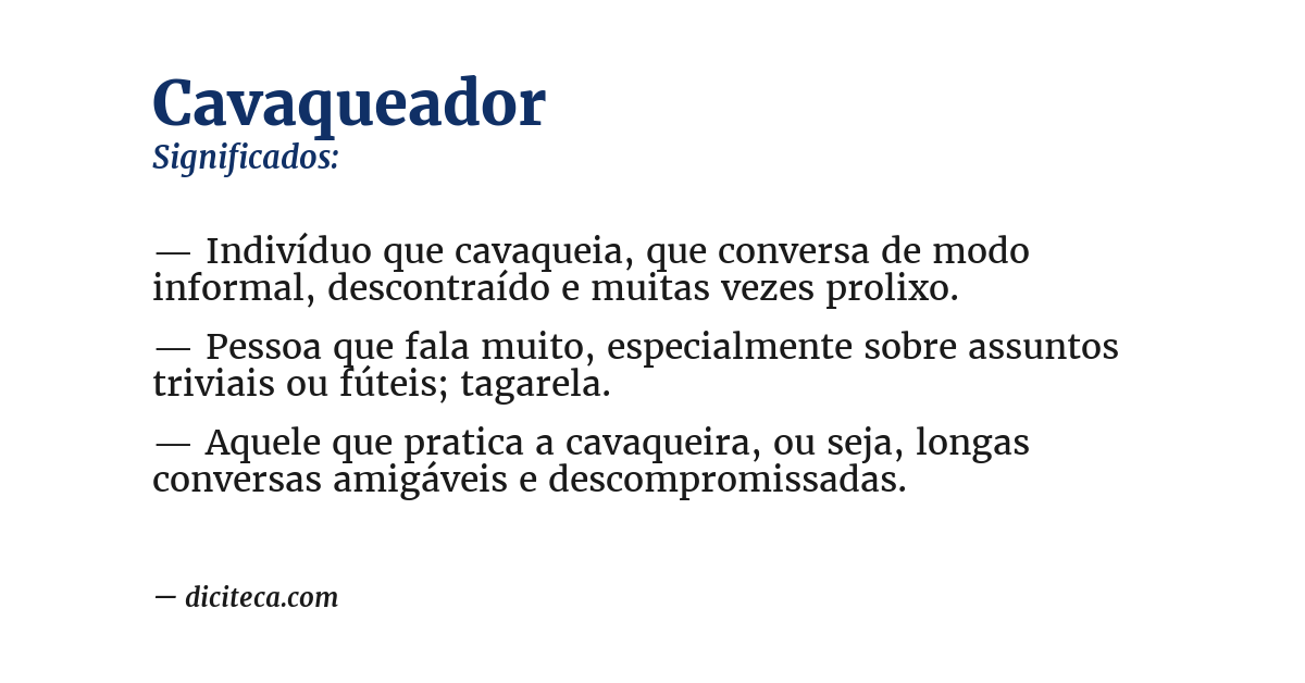 Significado de cavaqueador