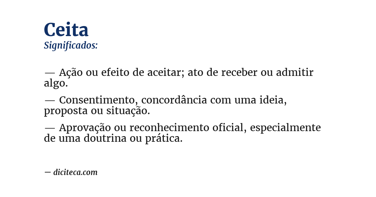 Significado de ceita