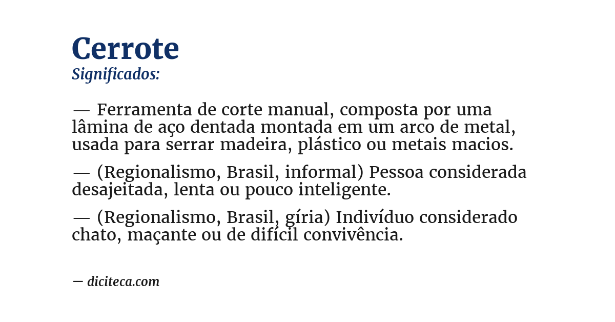 Significado de cerrote