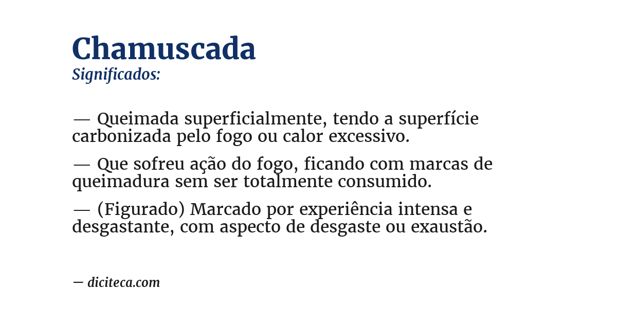 Significado de chamuscada