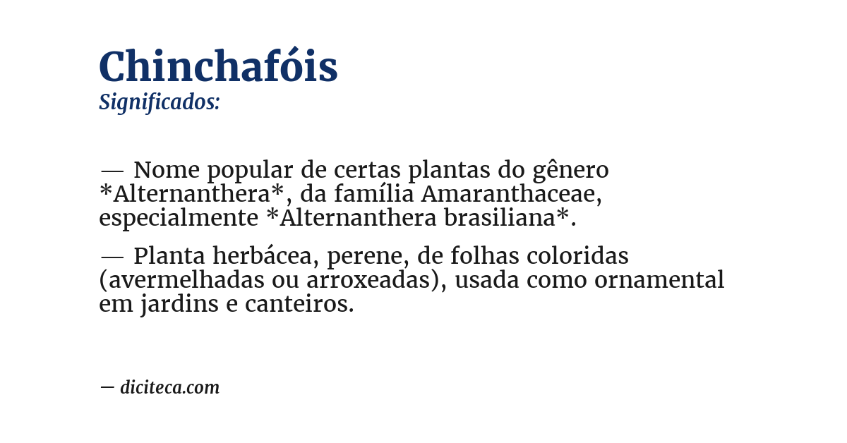 Significado de chinchafóis