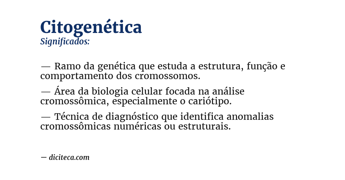 Significado de citogenética