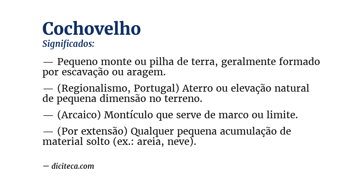 Significado de cochovelho