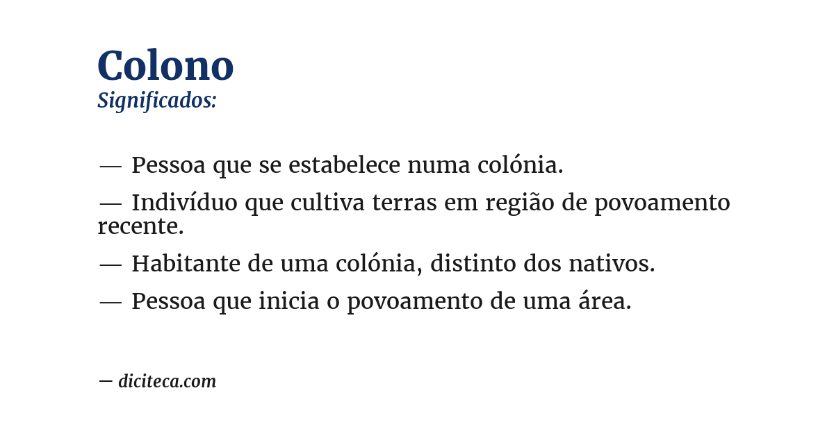 Significado de colono